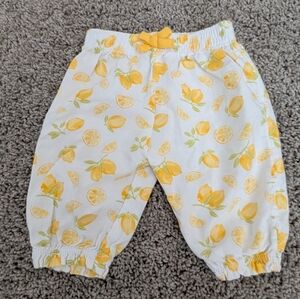 Wonder Nation Lemon Patterned Girls Pants Size 0-3 Months